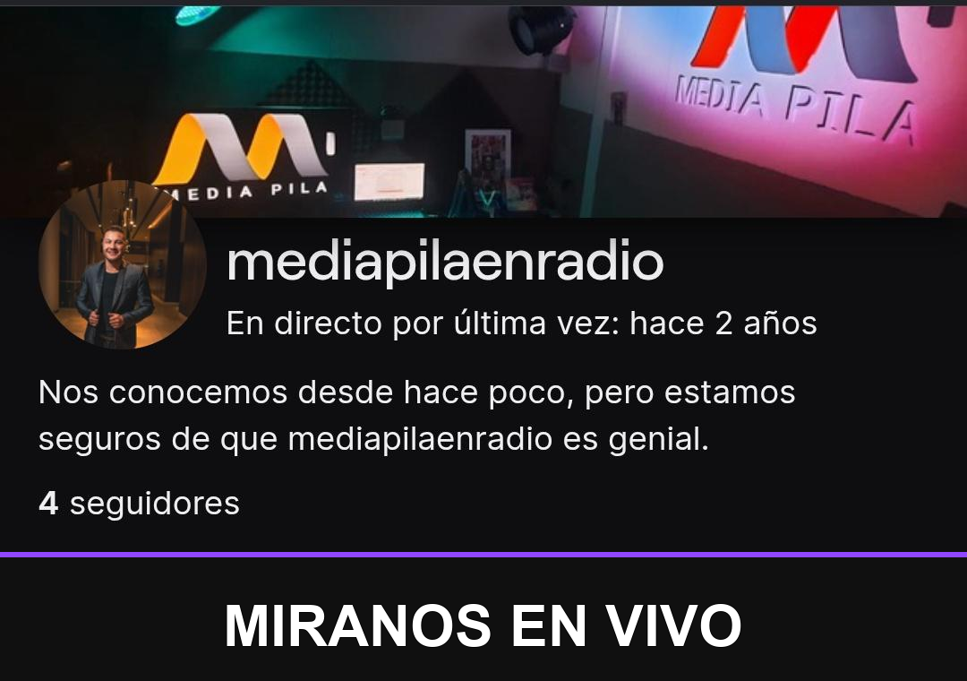 Miniatura del canal de Twitch de Media Pila